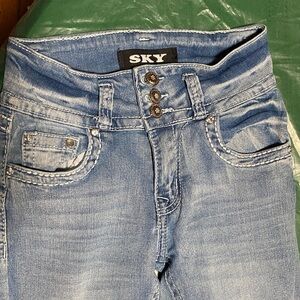 Sky Women's High Rise Light Blue Jeans